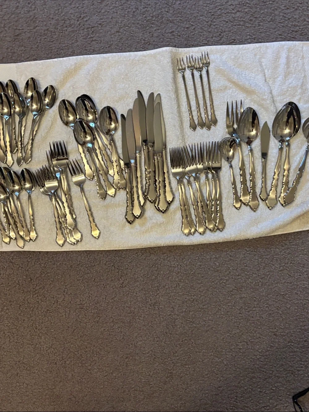 Oneida Community Stainless Satinique Vintage 59 Pcs Lot Flatware Silverware 80's